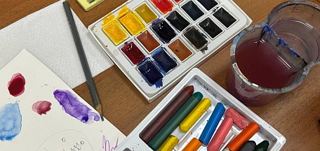 Новогодняя открытка акарелью