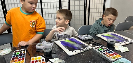 Состоялся мастер-класс «Как приручить акварель. Прием "Мокрым по мокрому»