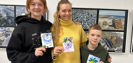 Новогодняя открытка акарелью