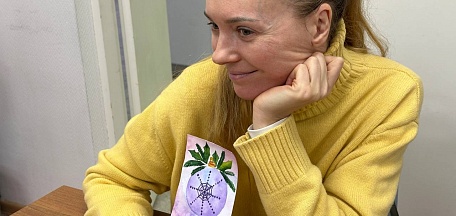 Новогодняя открытка акарелью