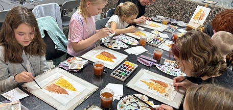 Мастер-класс в акварельной технике «Золотой пейзаж»